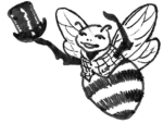 Jaunty male bee with top hat