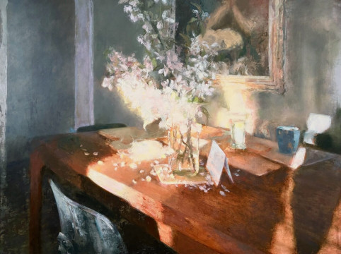 Breakfast. Oil on panel, 36” x 48”, 2026 | $6,000