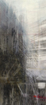 Scaffold. Charcoal on vellum, 6.75" x 3", 2014 | SOLD