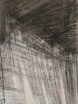 Truss. Charcoal on vellum, 5.5" x 4.25", 2014 | SOLD