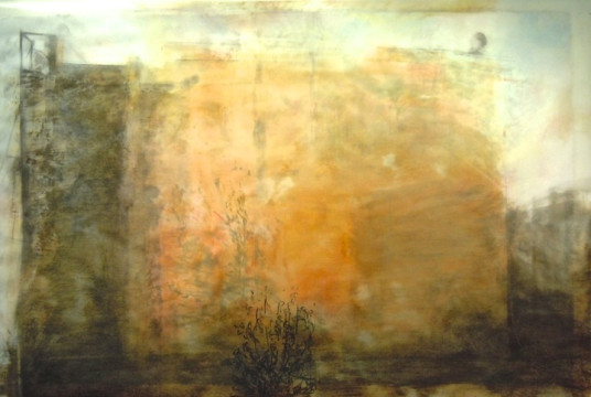 Tree Wall. Oil, graphite and charcoal on vellum over acrylic on paper, 34" x 53", 2012 SOLD