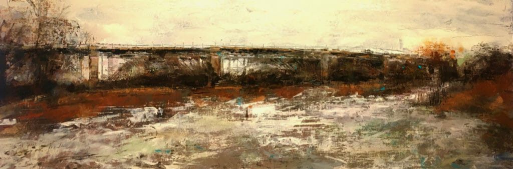 Bloor Street Viaduct: Span. Acrylic and oil on panel, 12" x 36", 2019 | SOLD