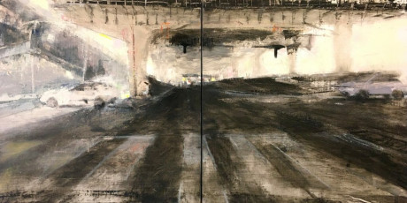 Under the Gardiner (diptych). Oil on panel, 12” x 24”, 2021 | SOLD